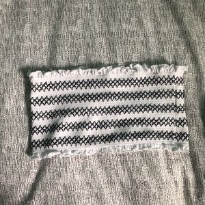 White and Black Tube Top